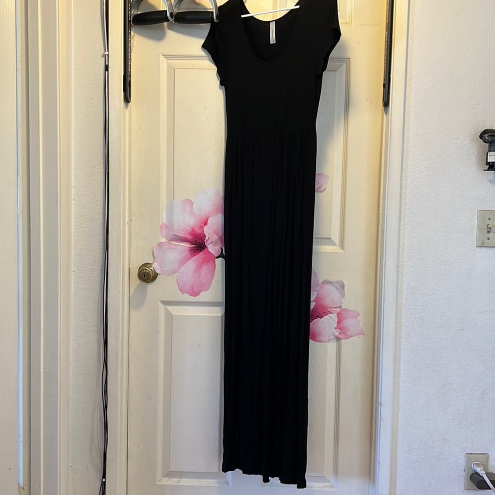 Black romper maxi dress size M